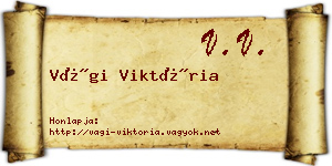 Vági Viktória névjegykártya